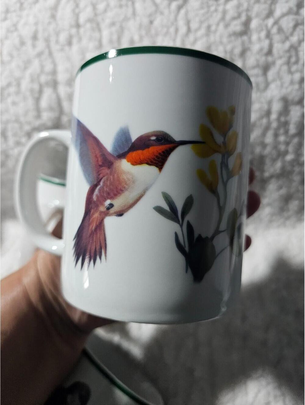 (Set of 3) National Wildlife Federation Humming Birds Coffee Mug Cup White 4.5" - Picture 8 of 12